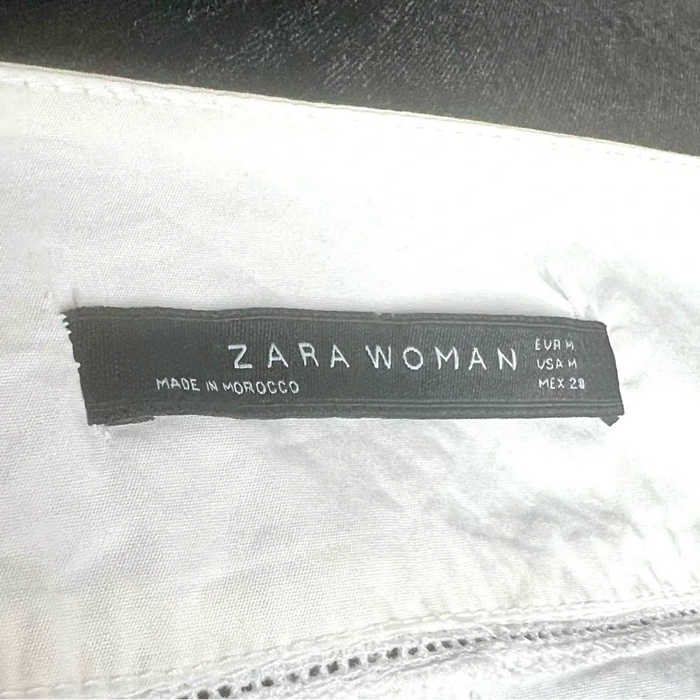 Zara White Puff Sleeve Blouse